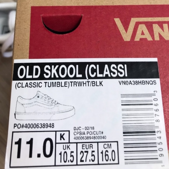 VANS Old Skool Classic Tumble Leather White Kid’s - Picture 8 of 8
